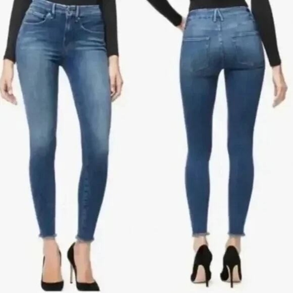 Good American Good Legs Skinny Jeans Blue319 High Rise Stretch Denim 2/26 NWOT